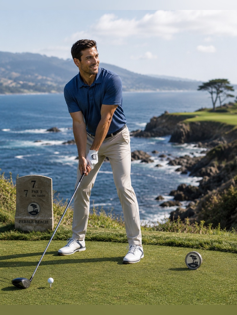 Golf America Men's Performance Knit Polo Style Short Sleeve Polo Golf Shirt